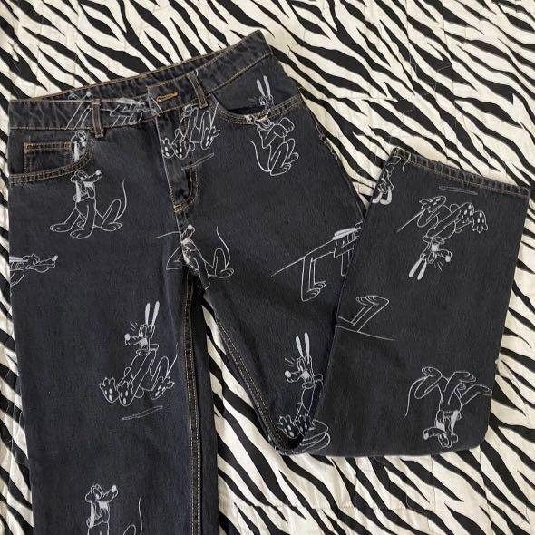 y2k jeans pants dog disney, Fesyen 