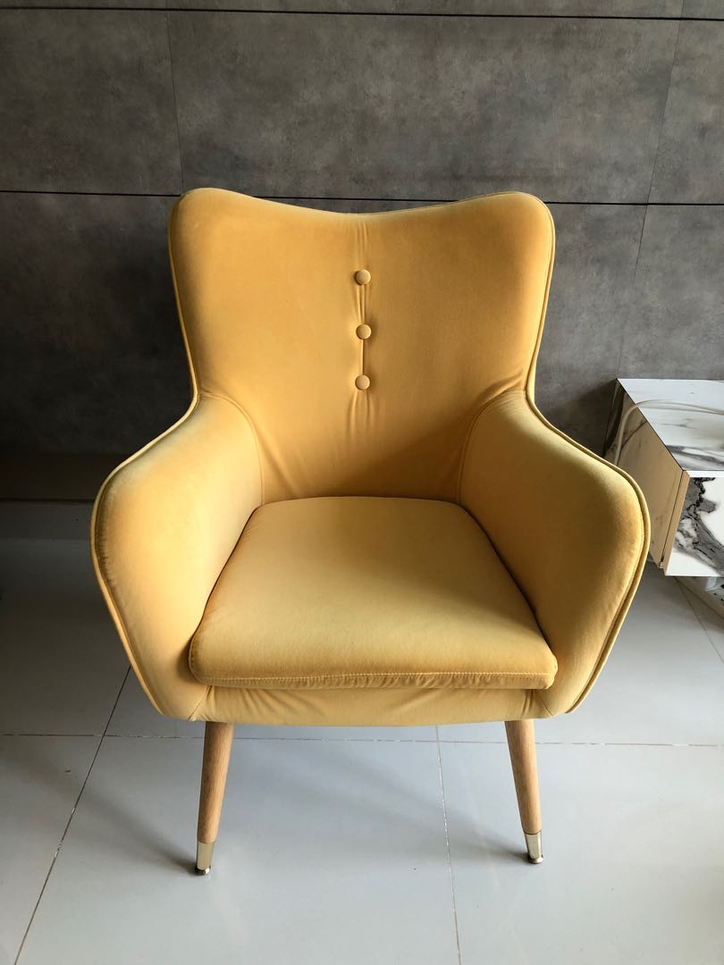 small mustard armchair