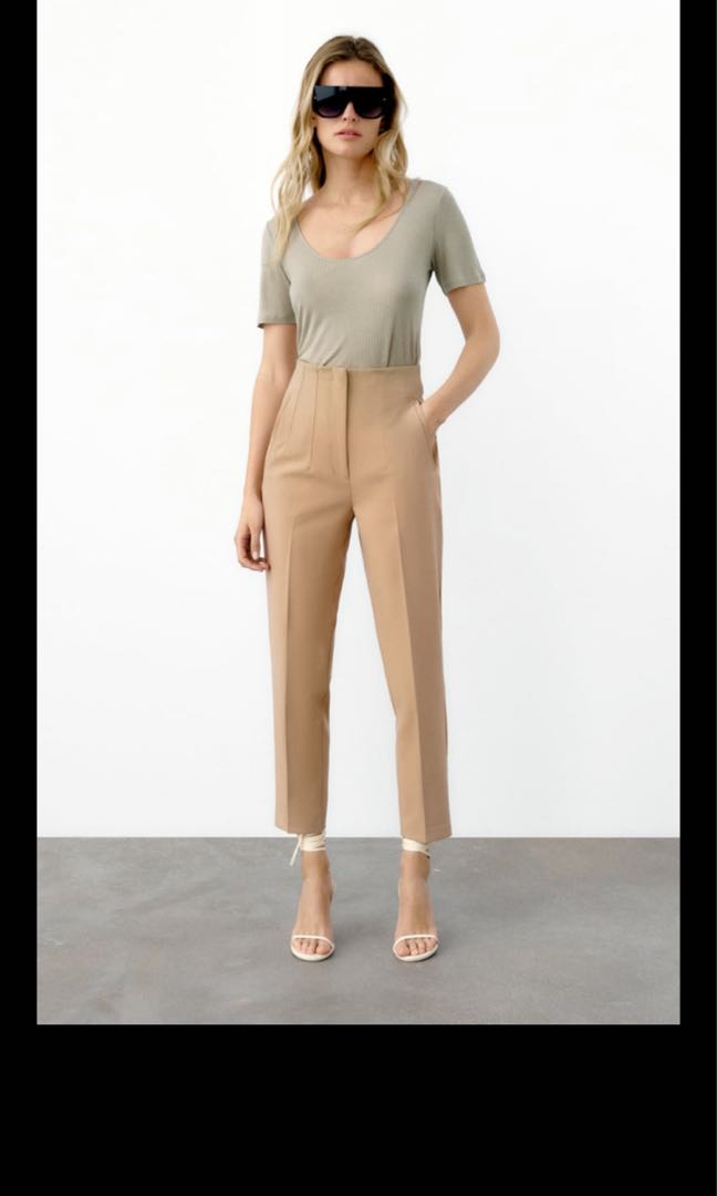 Zara September 2020 new arrival camel high waist pants, Women's Fashion,  Bottoms, Jeans & Leggings on Carousell