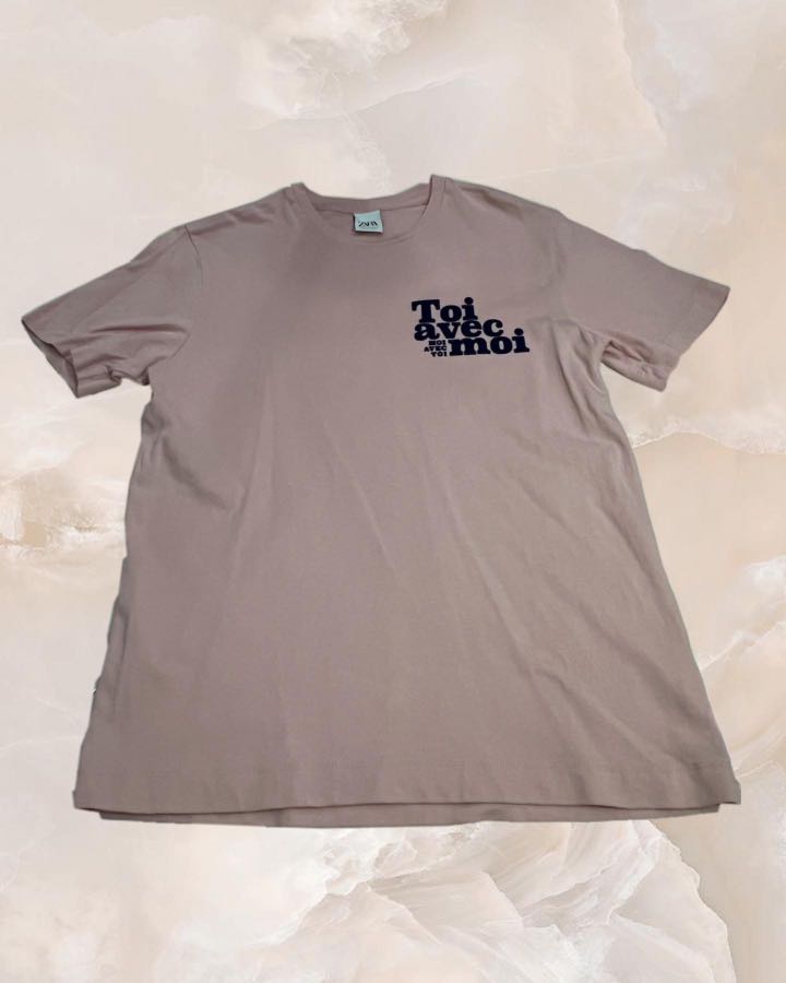 Zara Pink Tshirt, Men's Fashion, Tops 
