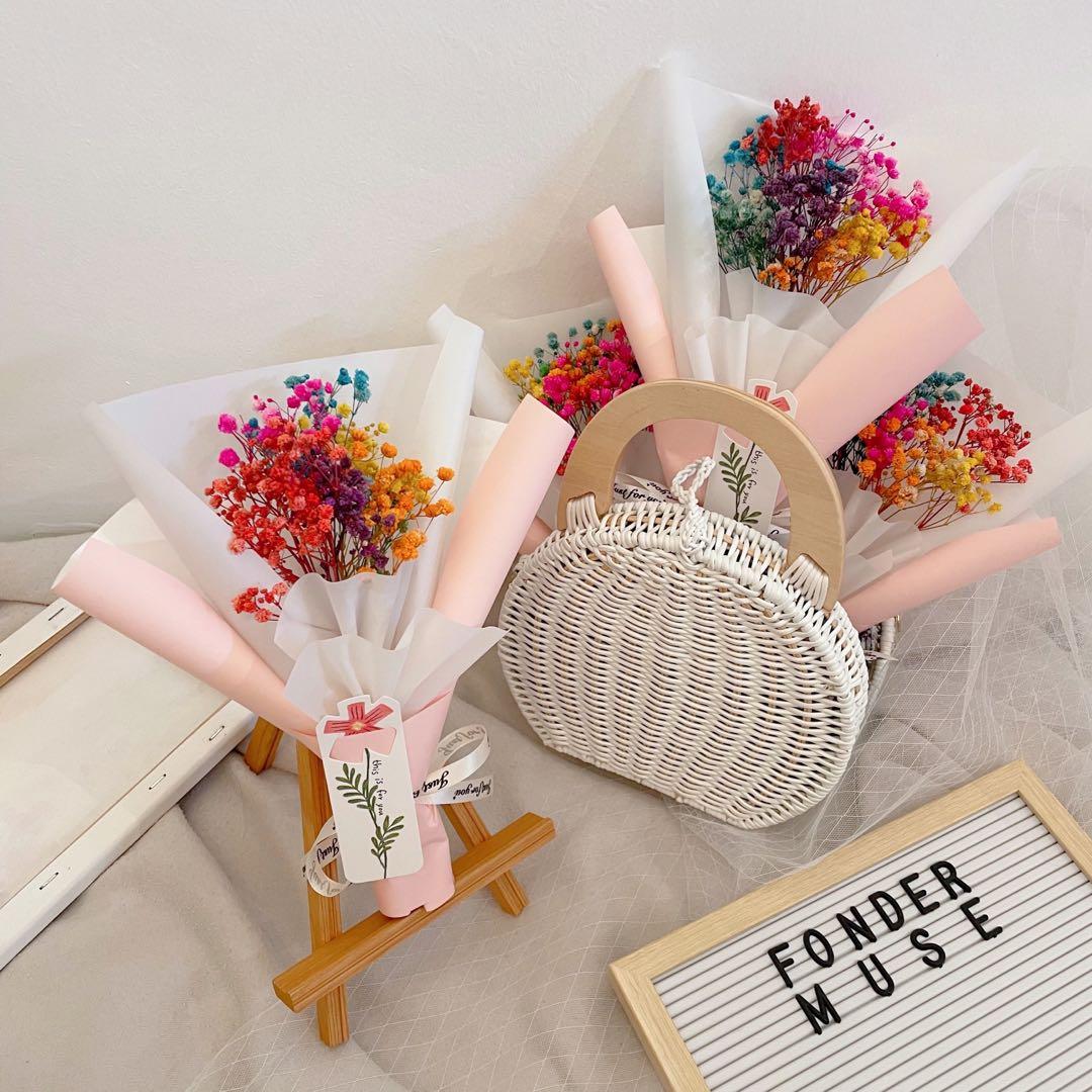 25cm REAL dried baby breath bouquet RAINBOW bouquets Birthday bouquet Monthsary gift anniversary flower simple gift for him for her thank you