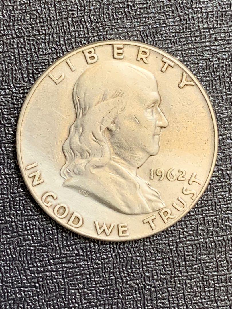 銀幣) US America Franklin half dollar 美國富蘭克林半美元1962D, 興趣及遊戲, 收藏品及紀念品, 錢幣-  Carousell