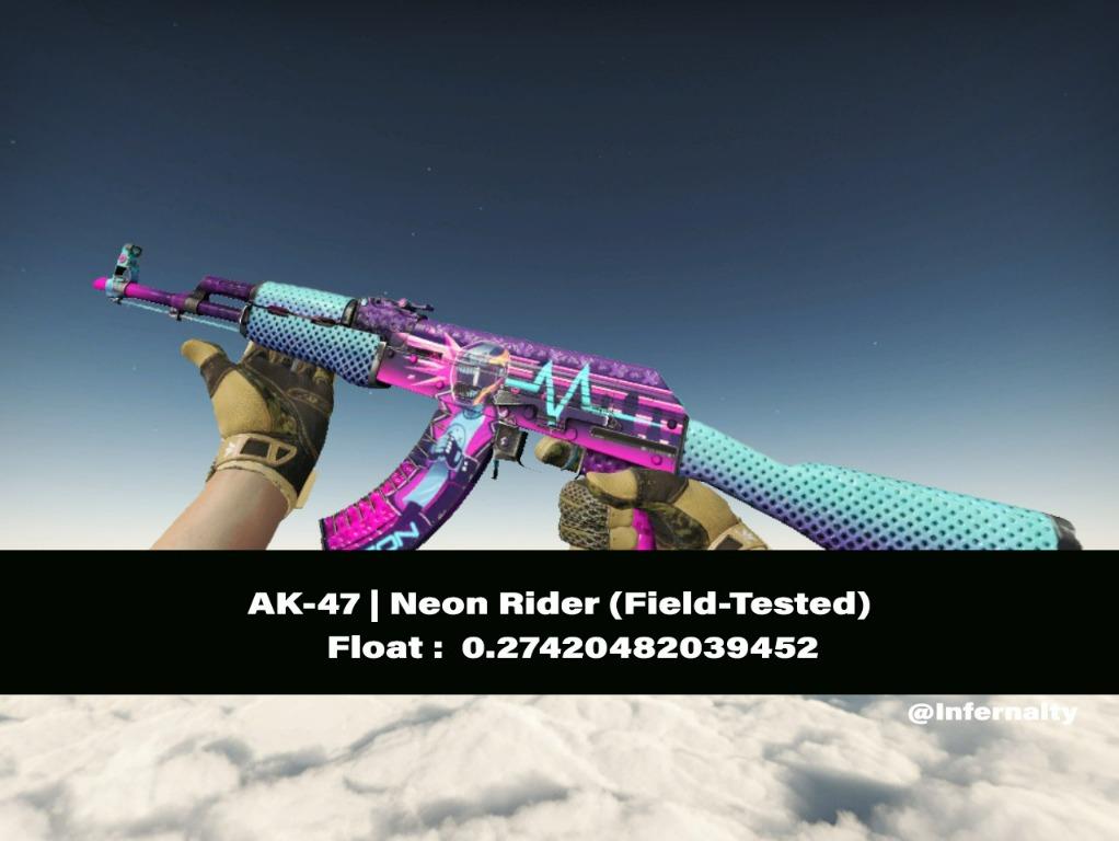 AK-47 Neon Rider FT CSGO SKINS KNIVES, Video Gaming, Gaming Accessories ...