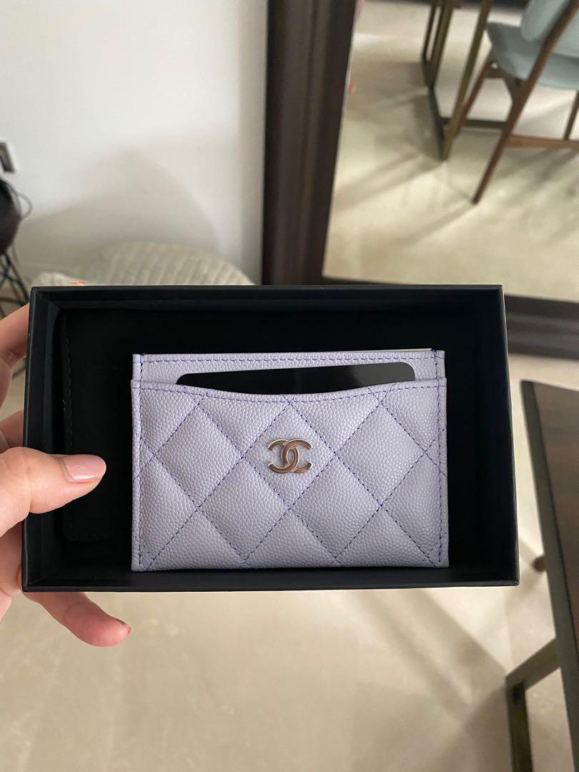 Authentic new 21k Chanel card holder lilac light purple