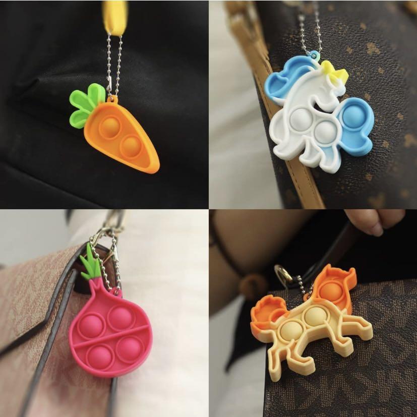 Brand new Mini Pop it Keychain Pack Pop Fidget Keychain Toys bulk Push