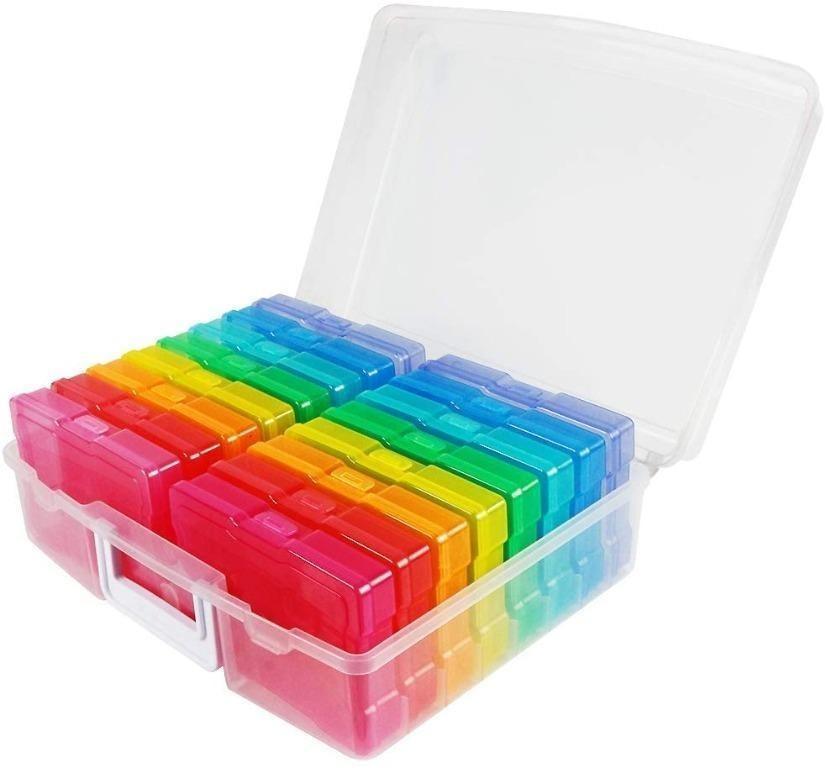 Novelinks 24 Pack Photo Storage Boxes for 4x6 Pictures Photo Organizer  Case Photo Keeper Picture Storage Containers Box,Rainbow Color