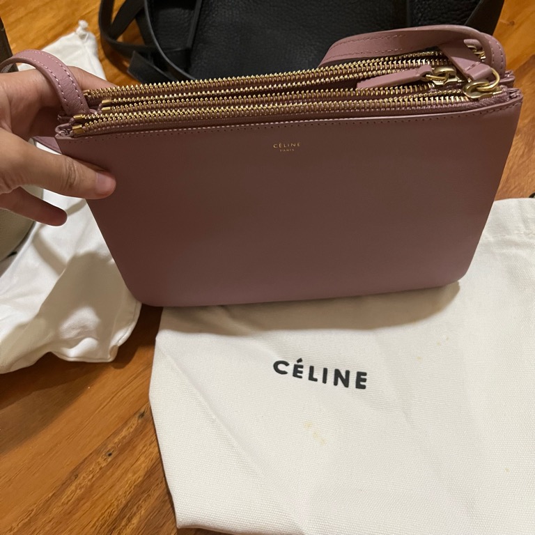 Authentic Celine Trio Maroon, Luxury, Bags & Wallets on Carousell