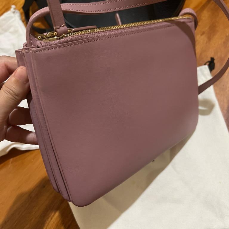 Trio leather crossbody bag Celine Pink in Leather - 37449175