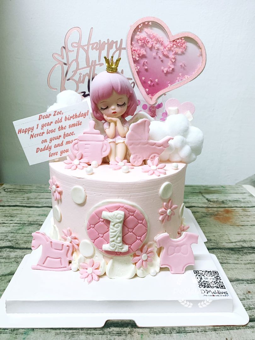 Happy Birthday Cake For Cute Girl With Your Custom Name