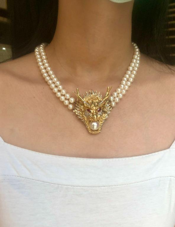 Dragon shop pearl necklace