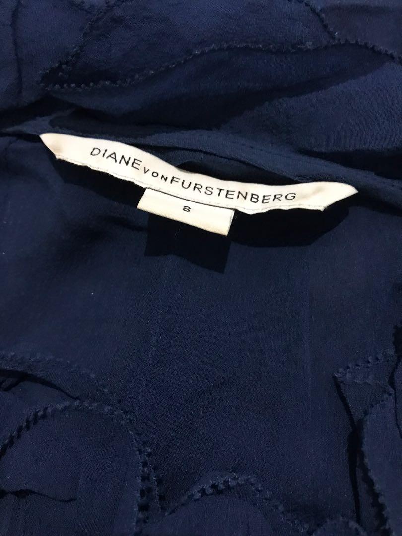 DVF Dress - Diane Von Furstenberg Navy Blue Dress, Barang ...