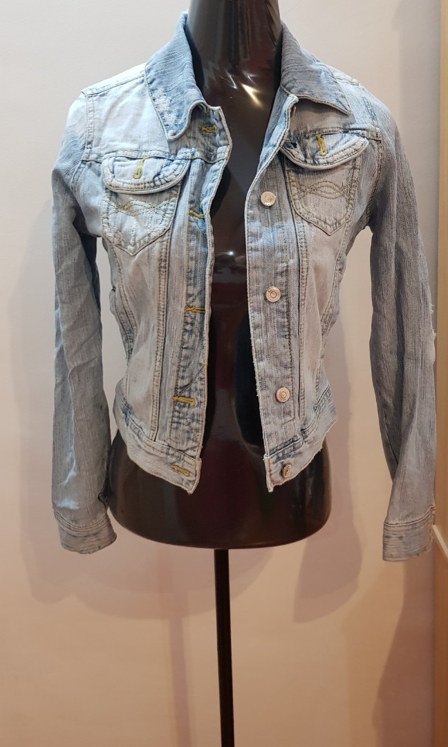 Fishbone denim jacket for ladies, Women's Fashion, Coats, Jackets and ...
