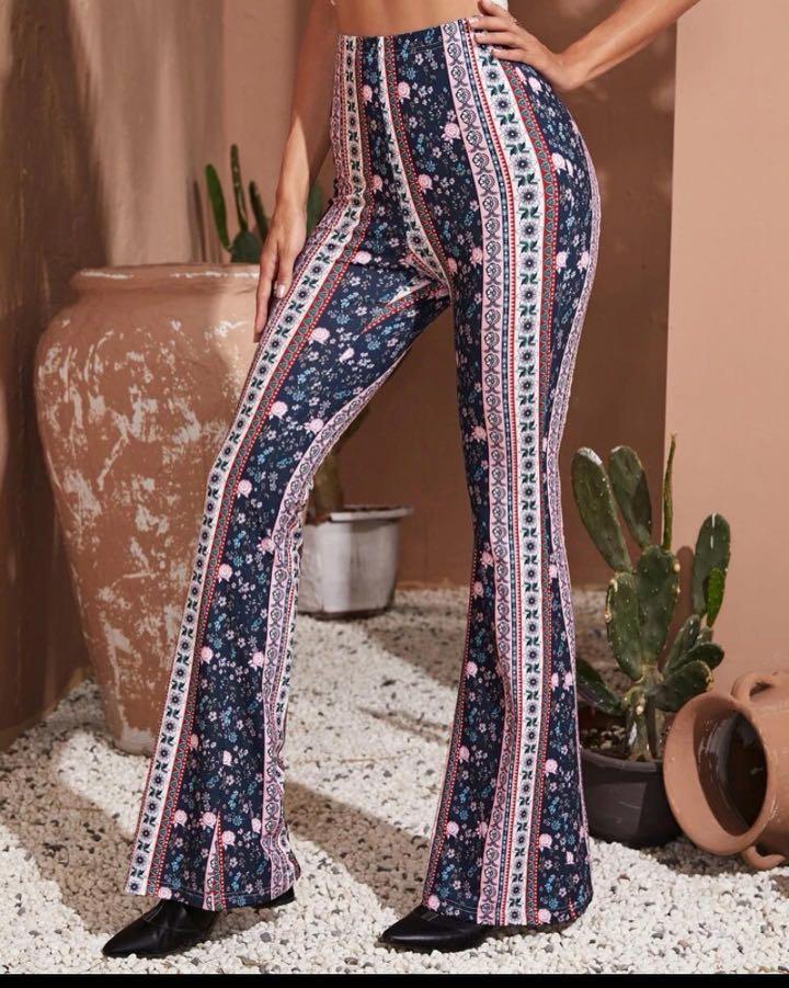 Desert Dreamer Flare Pants - Blue  Printed flare pants, Flare pants,  Outfits with leggings