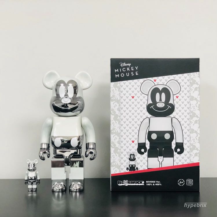 Fragment x Mickey Reverse Bearbrick 400 + 100%, 興趣及遊戲, 玩具