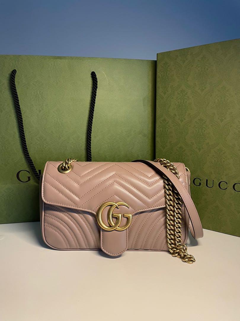 GUCCI MARMONT DUSTY PINK 22CM, Luxury, Bags & Wallets on Carousell