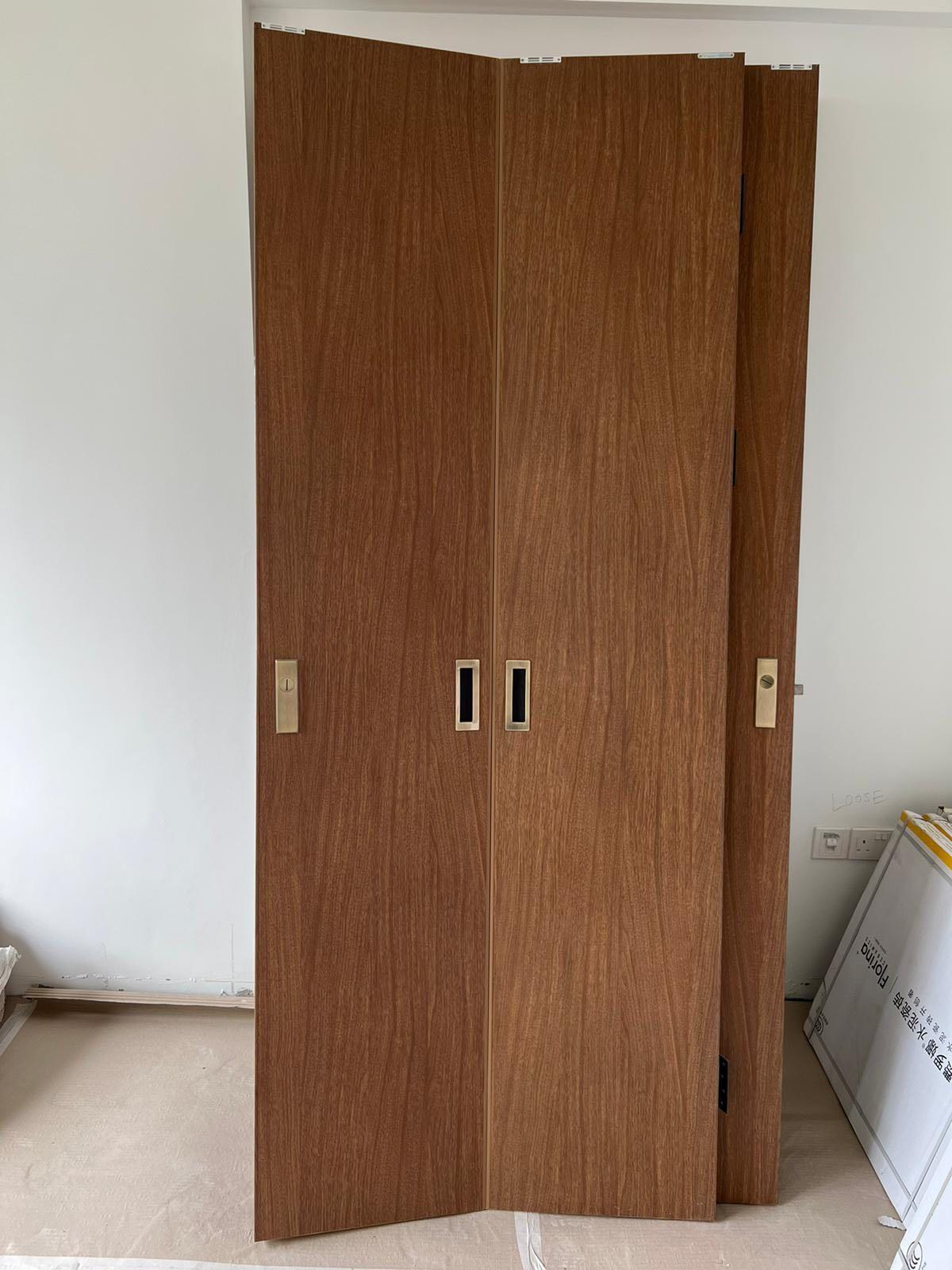 [RESERVED] 5 pcs BTO Toilet & Bedroom laminated UPVC doors, Furniture & Home Living, Security