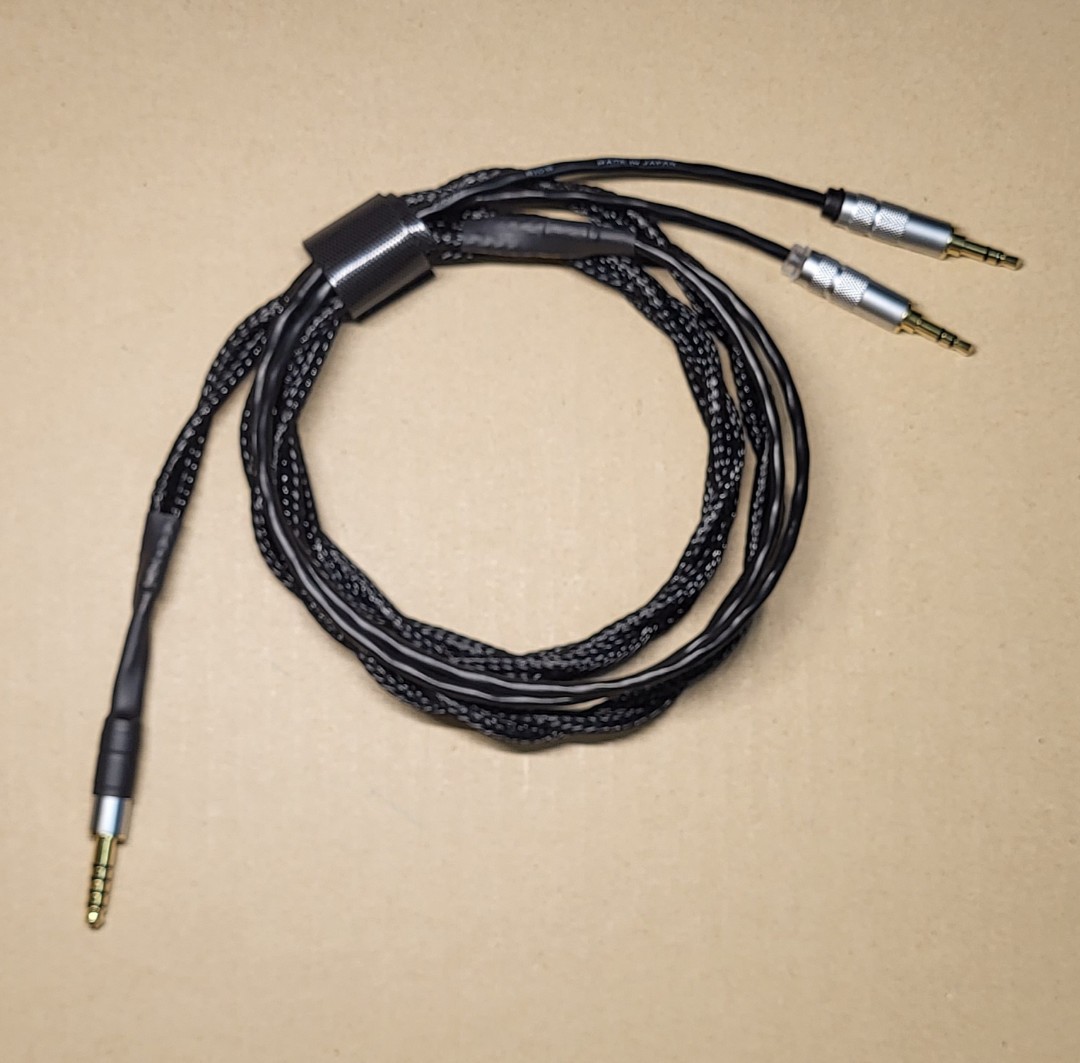 Hifiman headphone cable, 4.4mm balanced, 2M, nylon covering, 音響器材, 其他音響