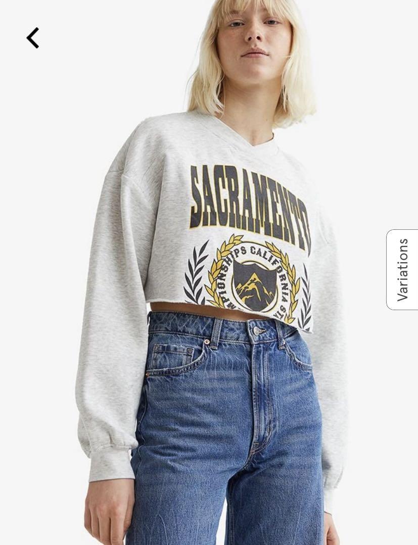 H and m cropped sweatshirt sales