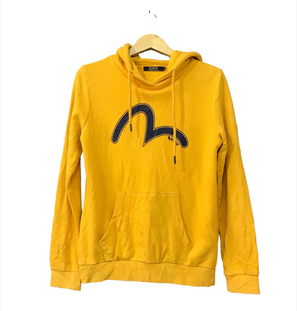 HOODIE EVISU ORIGINAL, Fesyen Pria, Pakaian Atasan di Carousell