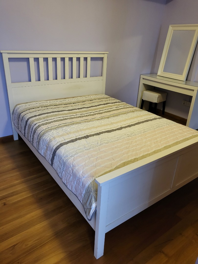 Ikea Hemnes queen bed, Furniture & Home Living, Furniture, Bed Frames