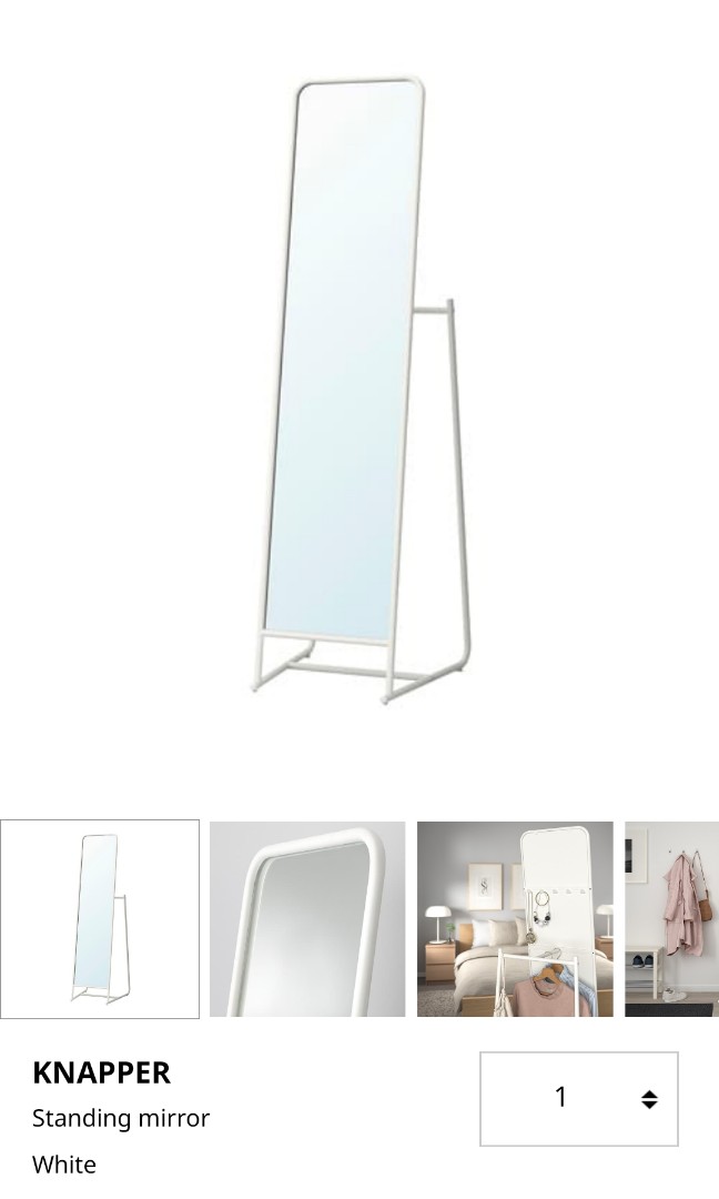 IKEA Standing Mirror KNAPPER, Furniture & Home Living, Home Decor