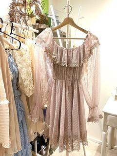 Lace Dress Dark Pink S