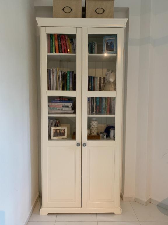 Liatorp Bookcase with Glassdoors, white, Furniture & Home Living