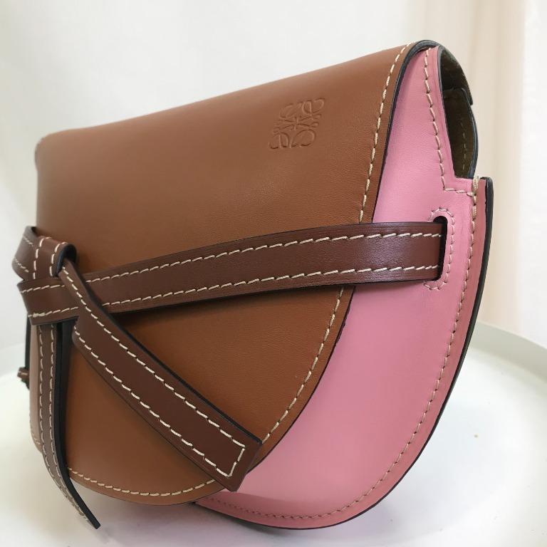 Loewe Small Gate Bag Smooth Calfskin in Tan/Pink – Coco Approved Studio