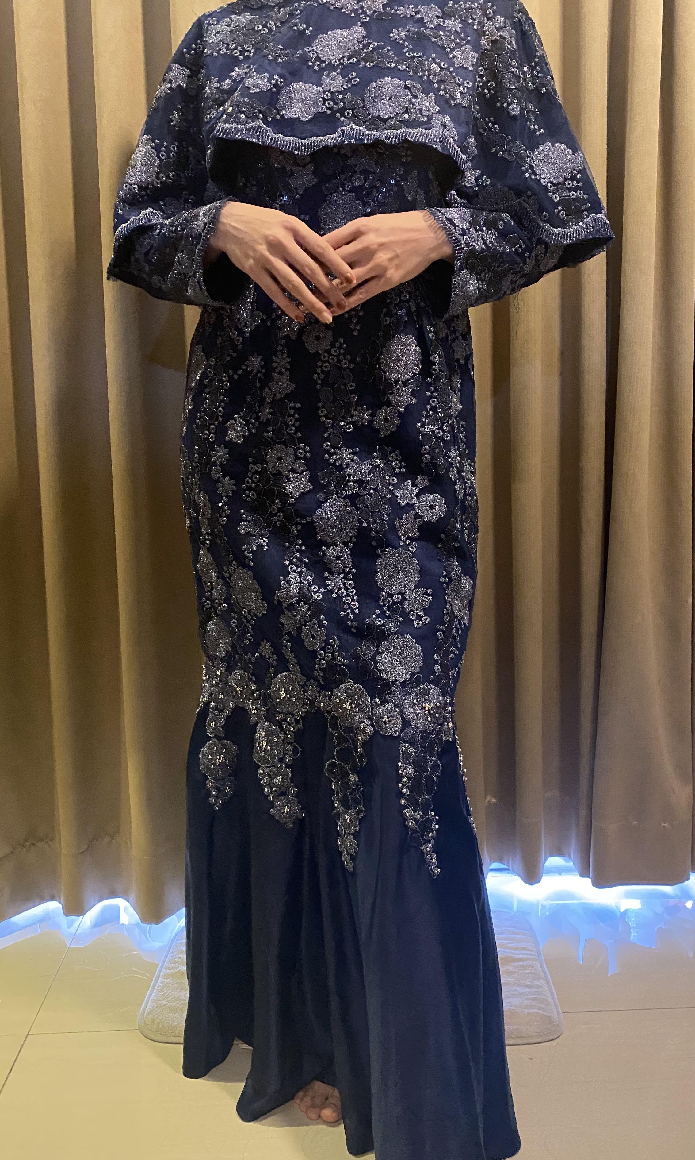 Long DRESS Kebaya Hijab non Hijab Cape Full Brukat Kondangan