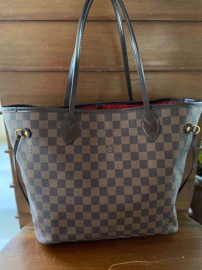 Louis Vuitton Neverfull Daniel Ebene MM with hot stamp initials