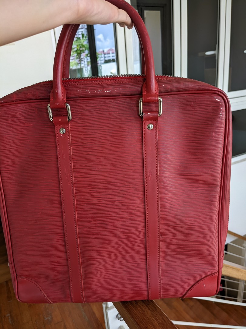 Louis Vuitton Red Epi Leather Business Bag