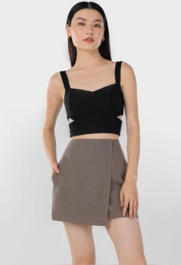 Lovet Cass Side Cut-Out Thick Strap Padded Crop Top, Women's Fashion, Tops,  Sleeveless on Carousell