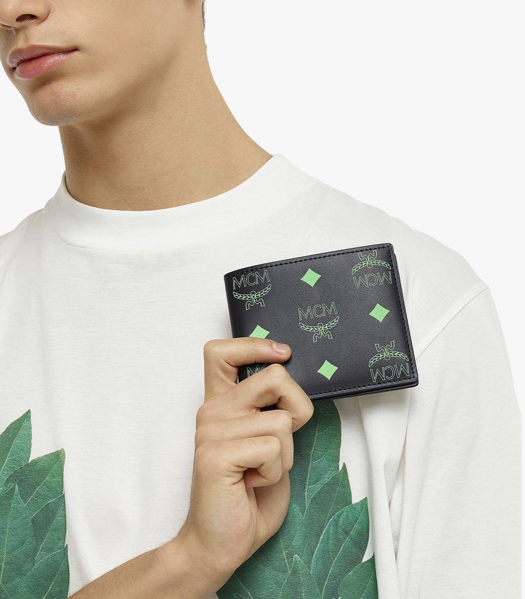 MCM SALE MCM Bifold Wallet in Color Splash Logo Leather