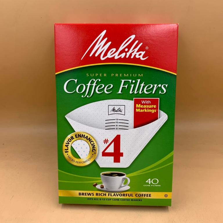 Melitta 4 Cone Coffee Filters White (40 Filters) Fits 8 to 12 cups, Food & Drinks, Other Food