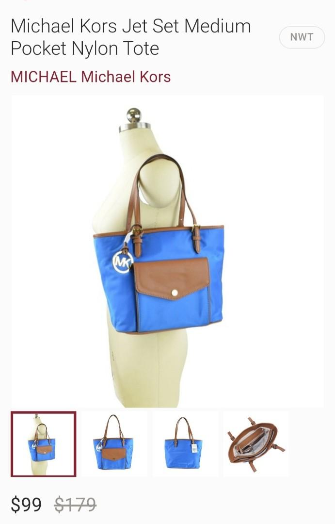 Michael Kors Jet Set Medium Pocket Nylon Tote Bag (Category: Luxury Bags & Wallets) located in Manila. Submitted by yourfashionthrifter (Listing ID 1168065438, Image 1). Description: used once.