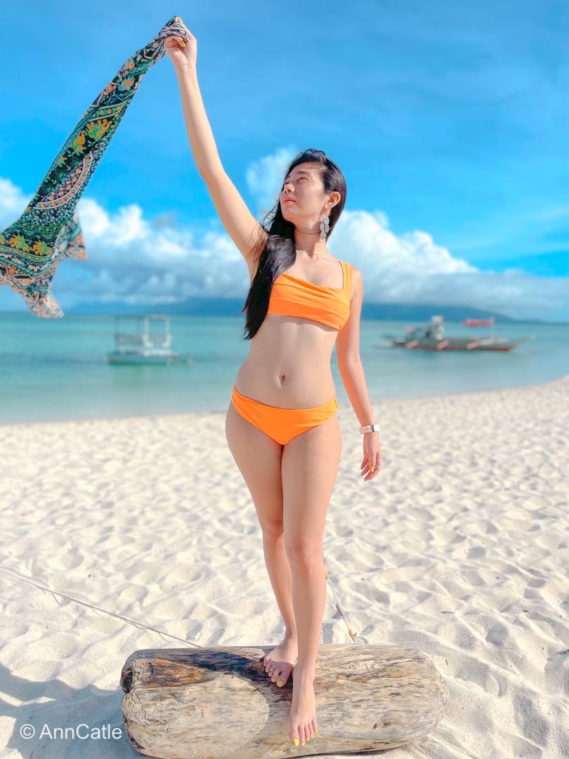 Neon orange two piece swimsuit new arrivals
