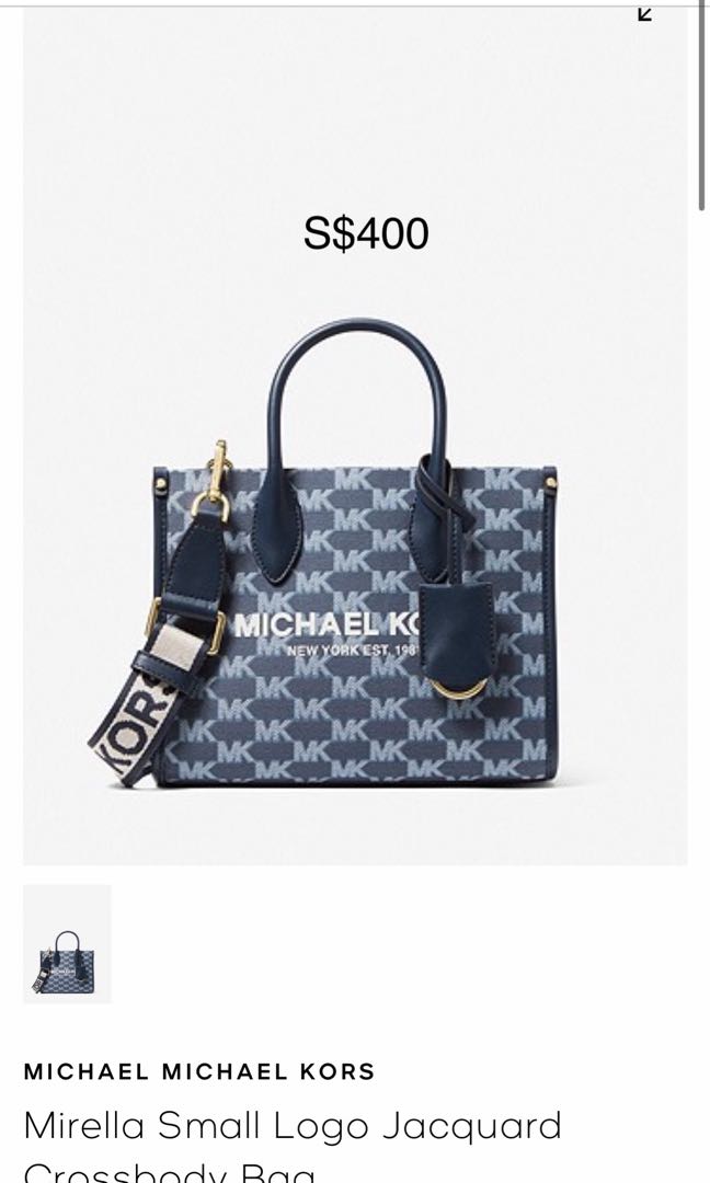 Michael michael kors mirella small logo jacquard crossbody bag clearance