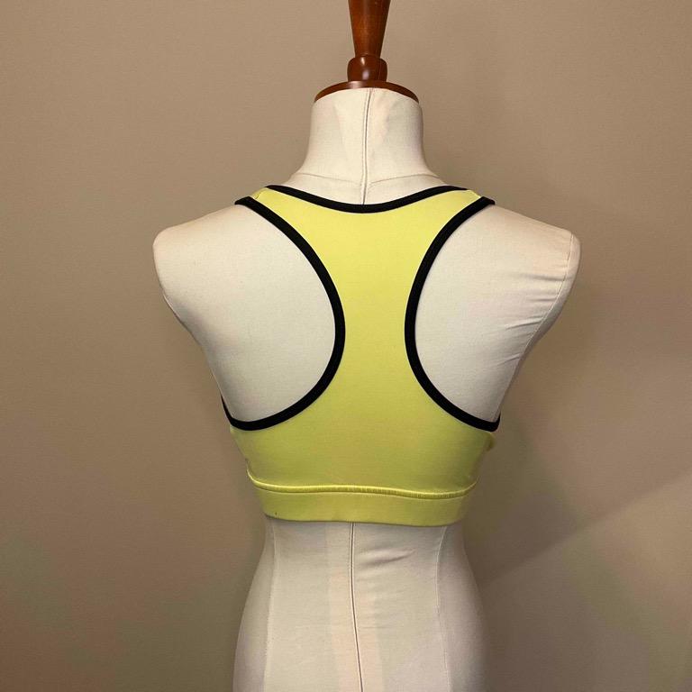 NIKE DRI FIT Pastel Yellow Racerback Sports Bra with Front Zipper