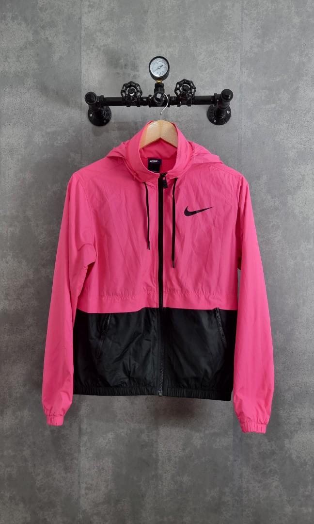 Pink and black store nike windbreaker jacket