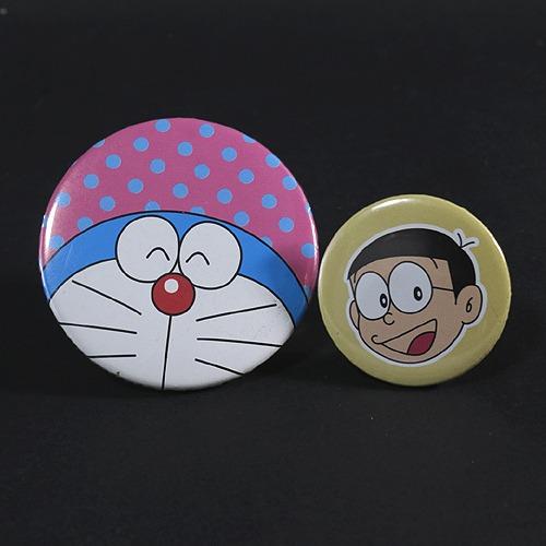 Old Doraemon Candy Tin Can & Button Pins Doraemon With Nobita Nobi And ...