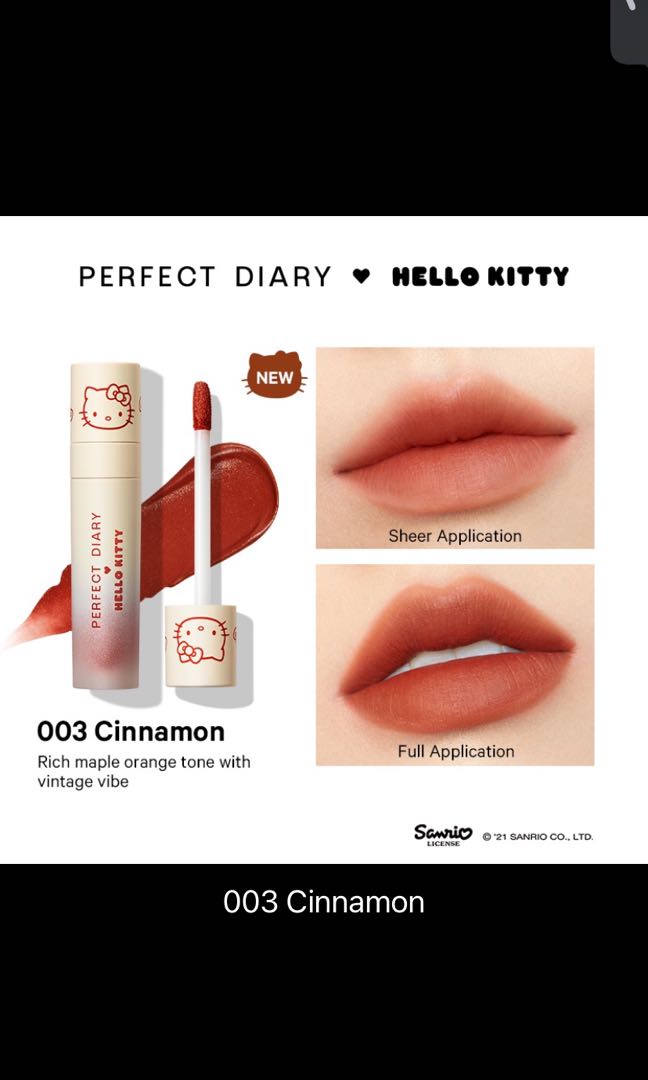 Perfect Diary X Hello Kitty Lipstick Lip Cream Enchanted Wonderland Velvet Lip Stain Limited