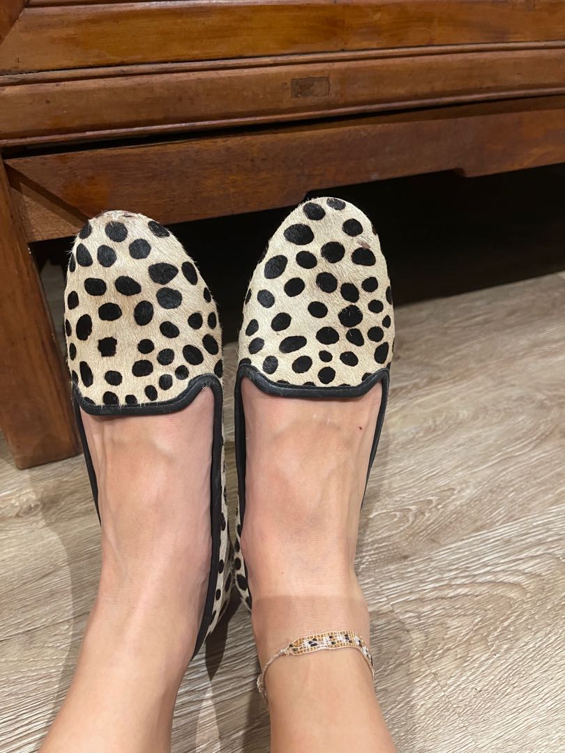 leopard pony hair flats