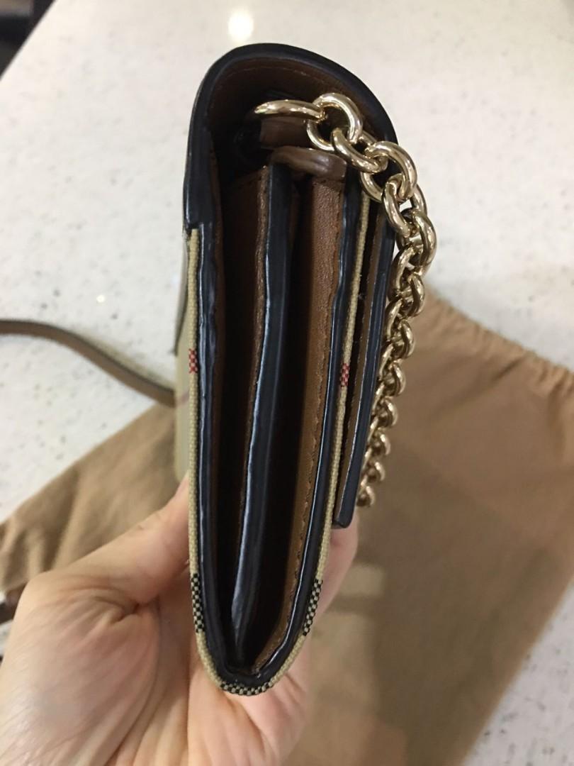 Prelove Ori Burberry wallet with chain sling beg, Luxury, Bags
