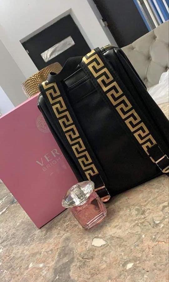 Versace backpack sale and perfume