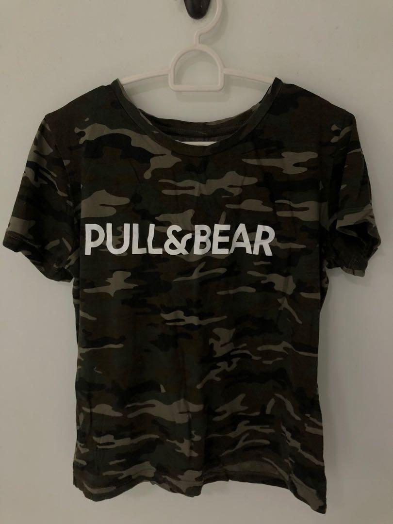 pull and bear camo t shirt