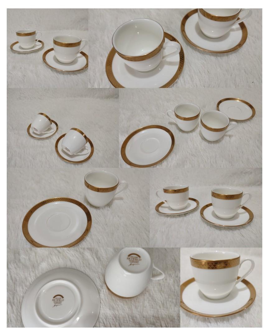 Richfield Cups and Saucers 2 duos, Furniture & Home Living, Kitchenware