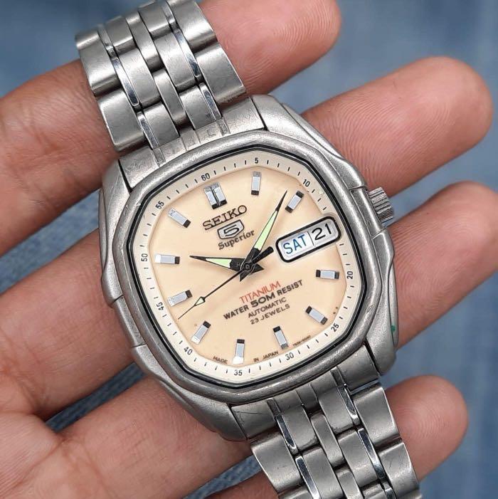 Seiko 5 Superior Titanium 50 Meters Resist Wristwatch, Men's Fashion, Watches Accessories, Watches on Carousell