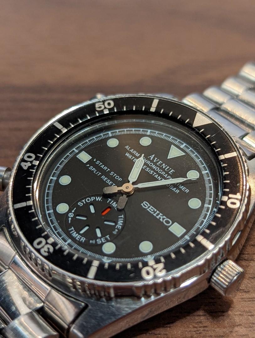 SEIKO Avenue 8M26-600A 鬧鐘計時80年代精工腕錶, 男裝, 手錶及配件, 手錶- Carousell