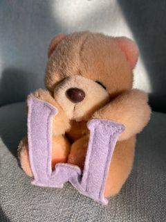 Small Forever Friends Plush Bear Holding The Letter W