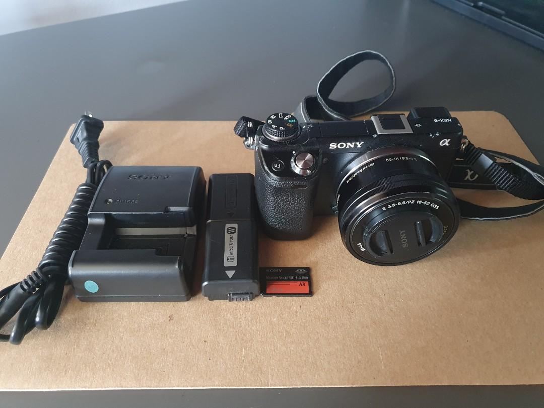 Sony Alpha Nex 6 Mirrorless Camera (Category: Cameras) located in Tagaytay City. Submitted by leojr123 (Listing ID 1168169671, Image 1). Description: Sony NEX-6 ● 16.1MP Exmor APS-C Size CMOS Sensor ●16-50mm f/3.5-5.6 Zoom Lens Included ●Fast Hybrid AF With Phase-Detection AF ●3" 921K-Dot TFT LCD ●XGA OLED Tru-Finder EVF ●Captures 1080 HD Video ●Wi-Fi Capable ●Built-In Flash ●Fast 10fps Burst Shooting ●PlayMemories Camera Apps Sony's Alpha NEX-6 